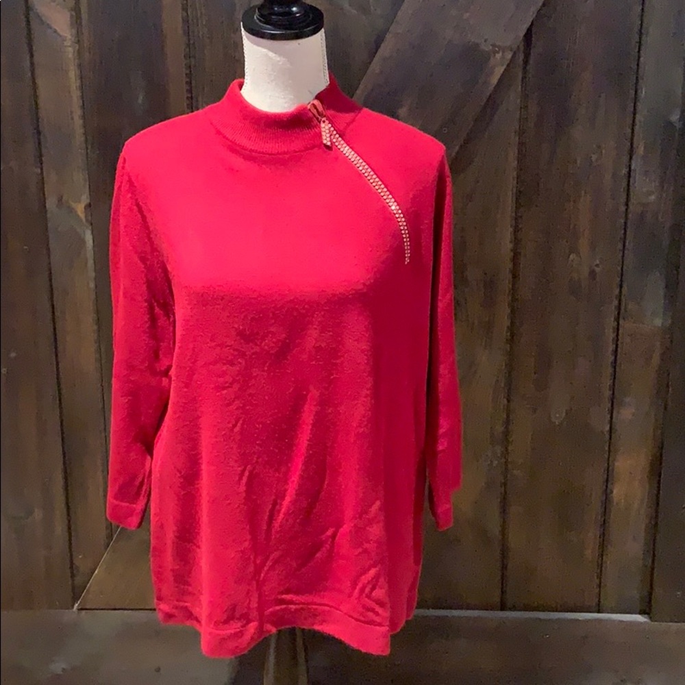 Warm cozy 1/4 zipper down top